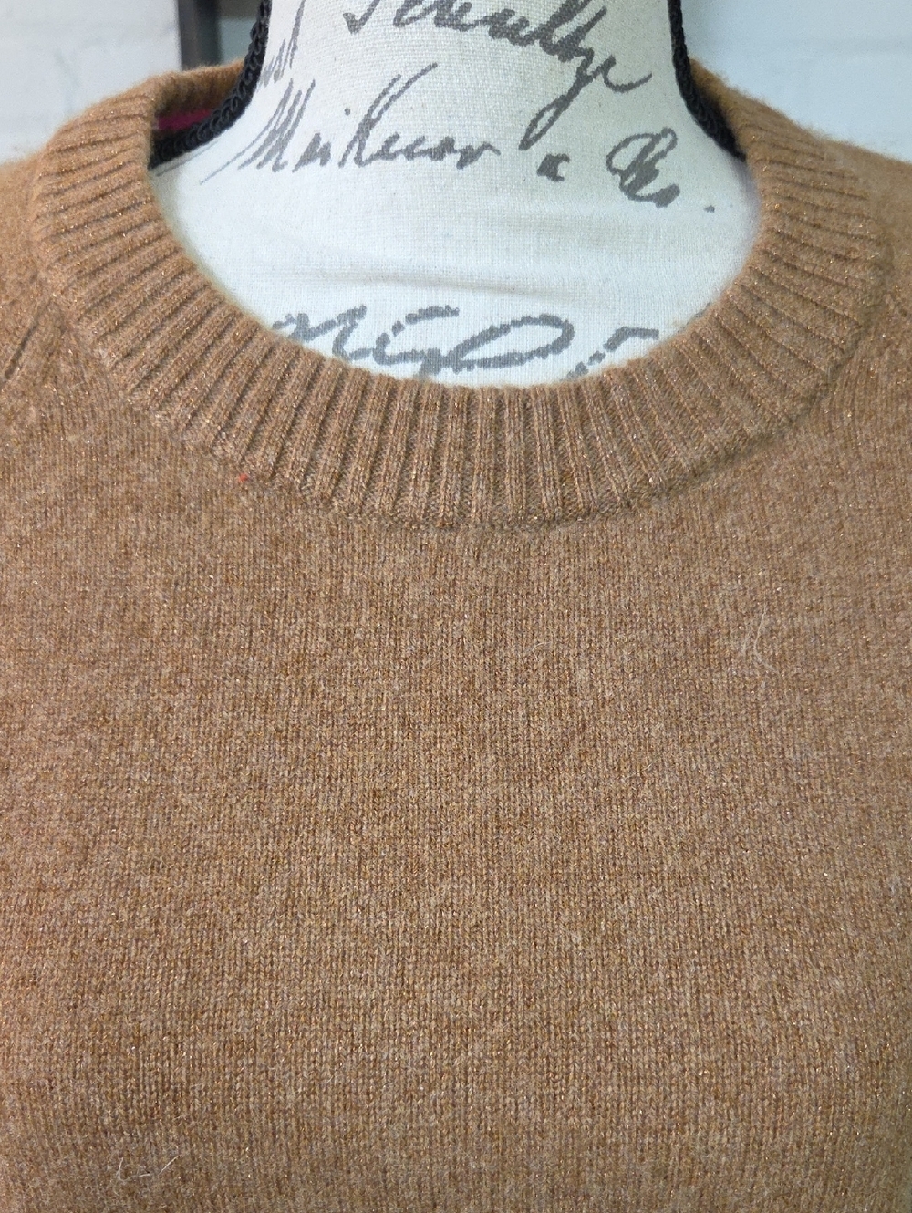 Lilly Pulitzer Charlisa Cashmere Brown Sweater with Pink Cuffs Medium - Picture 2 of 9